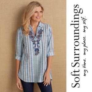 Soft Surroundings Striped Aruba Pullover Tunic